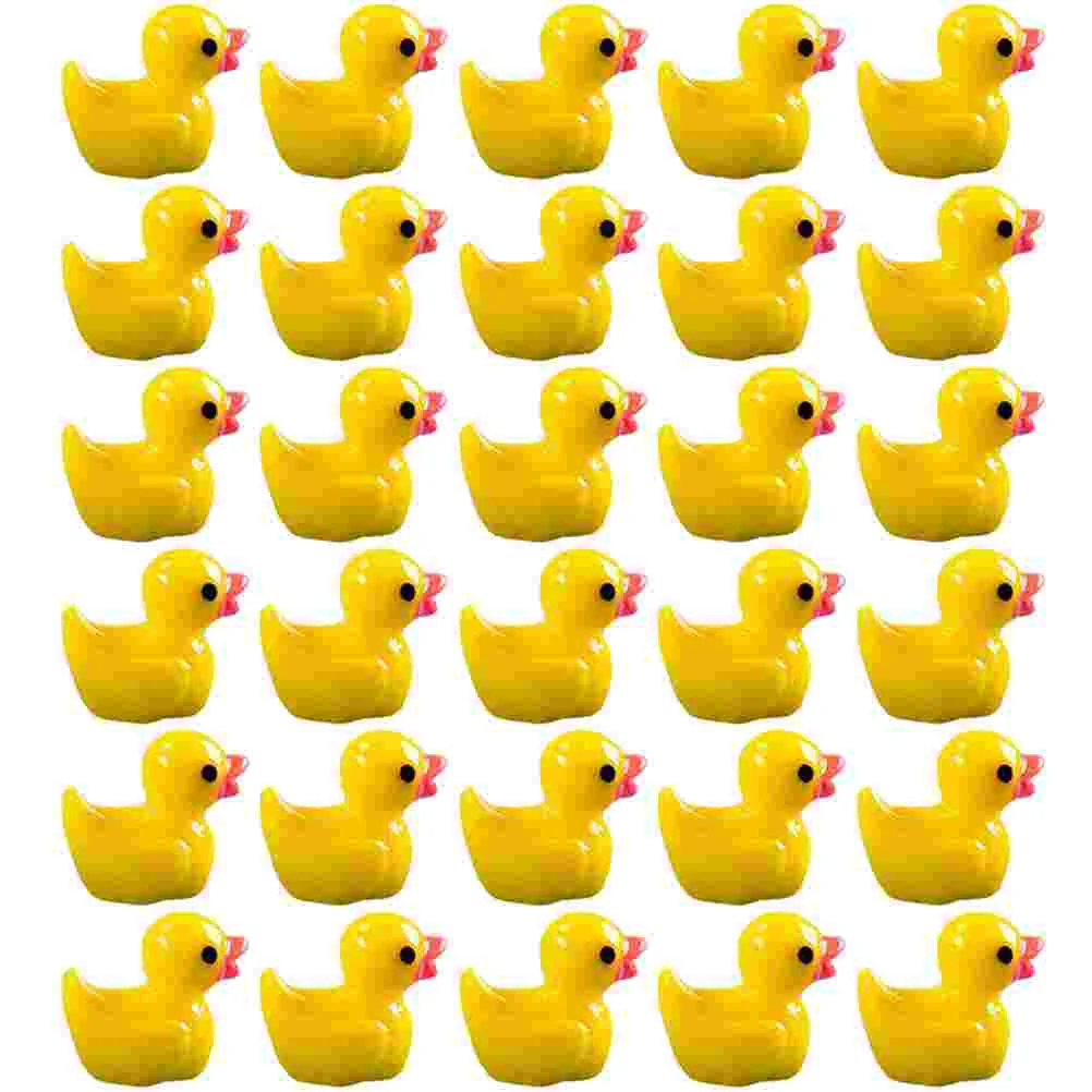 100 Pcs Miniature Figurines Resin Duck Decor Adorable Figure Decorate Tiny Things