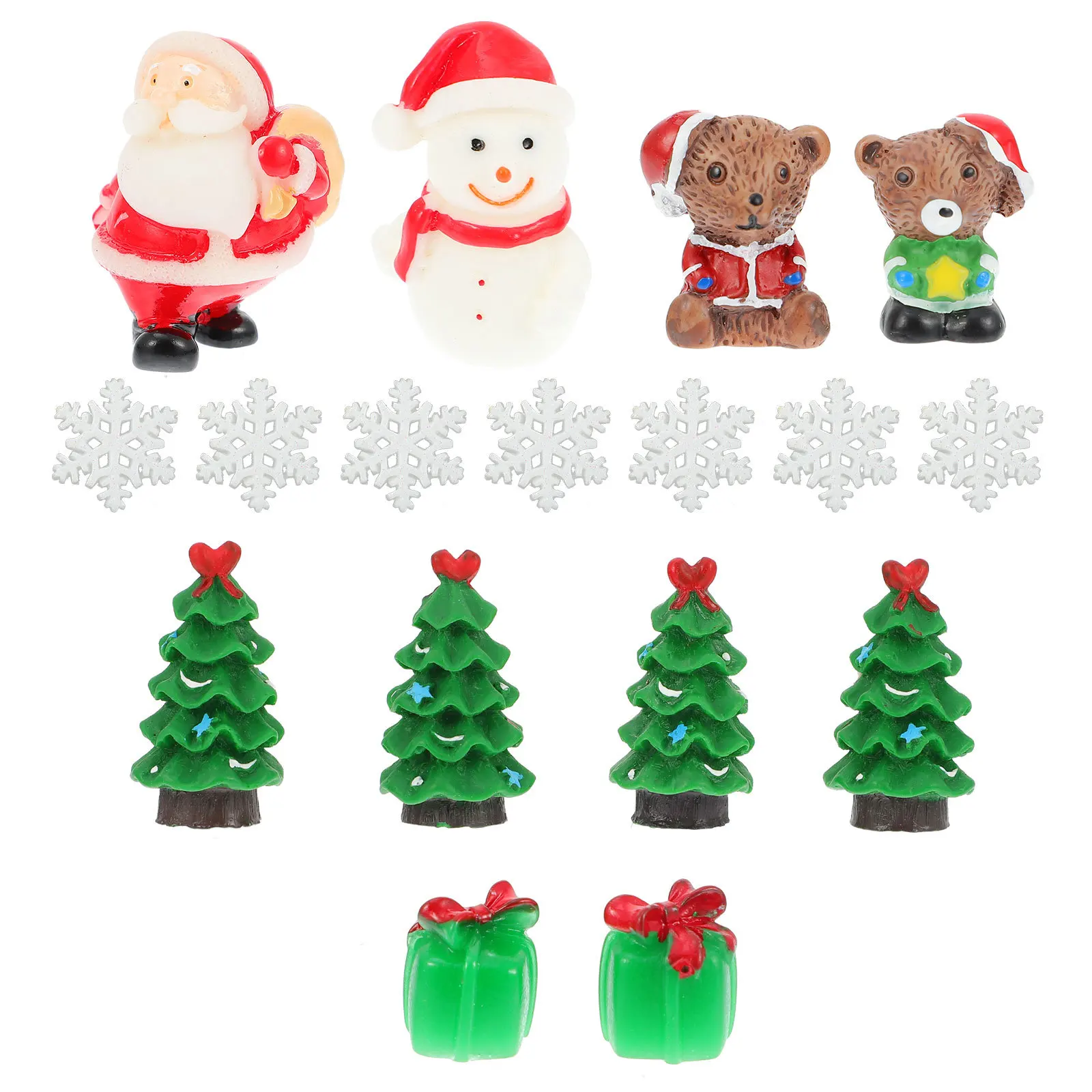 

20Pcs Snowman Miniature Ornaments Christmas Resin DIY Scrapbook Decorations Colorful Party Craft Set Mini Christmas Ornament