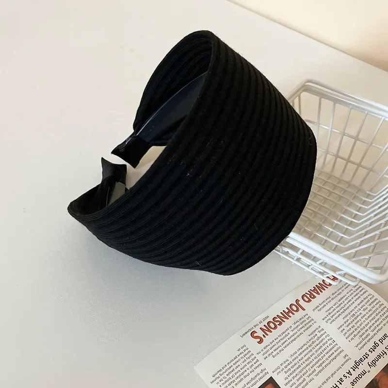 Einfarbiges Breites Stirnband mit Streifenmuster, Französischer Stil, Elegantes Haaraccessoire, Beliebter Internet-Celebrity-Look – Detail 10