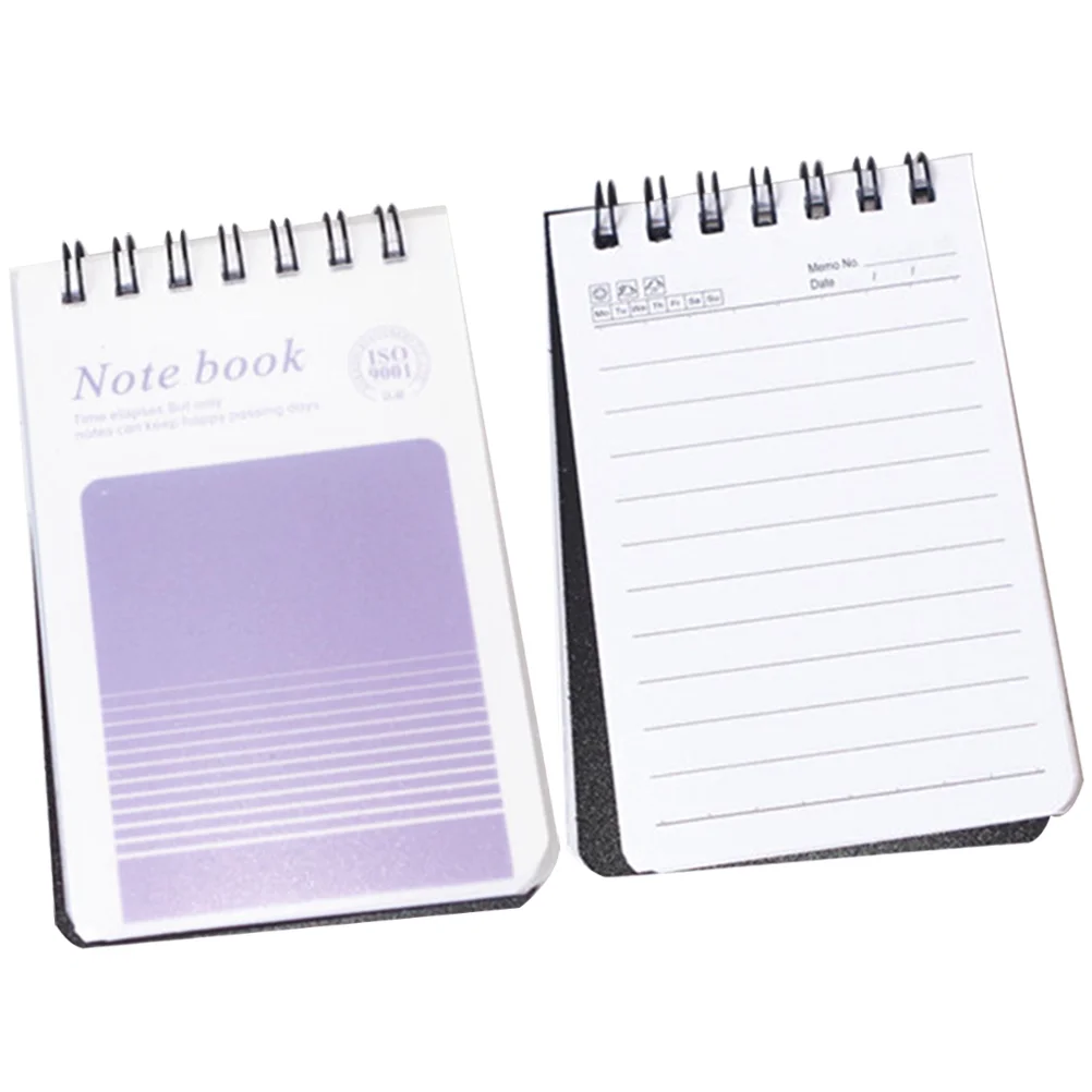 

2 Pcs Notebook Pocket Notebooks Memo Pads Multi-use Label Spiral Binding Notepads Planning School Student Stationery Paper