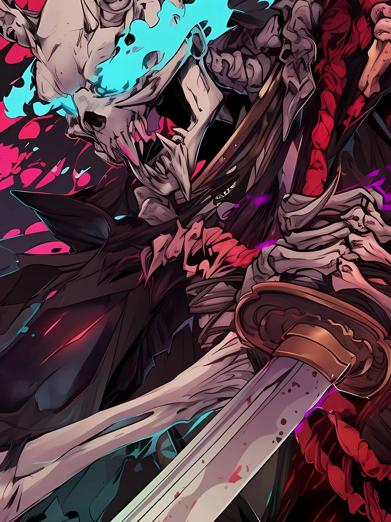 الرجال أنيمي الجرافيك تي شيرت ثلاثية الأبعاد طباعة عادية كم قصير المحملة مع الجمجمة السيف تصميم المتضخم قميص هاواي صيفي ملابس للرجال المحملة