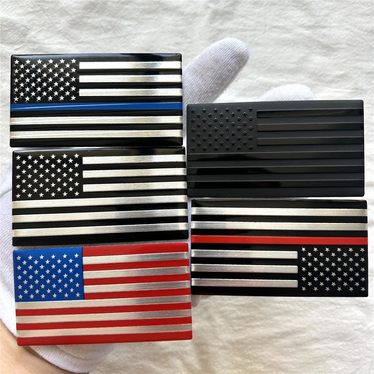 Aluminum alloy metal American flag car logo suitable for body trunk rear side car sticker decal decorative accessories
