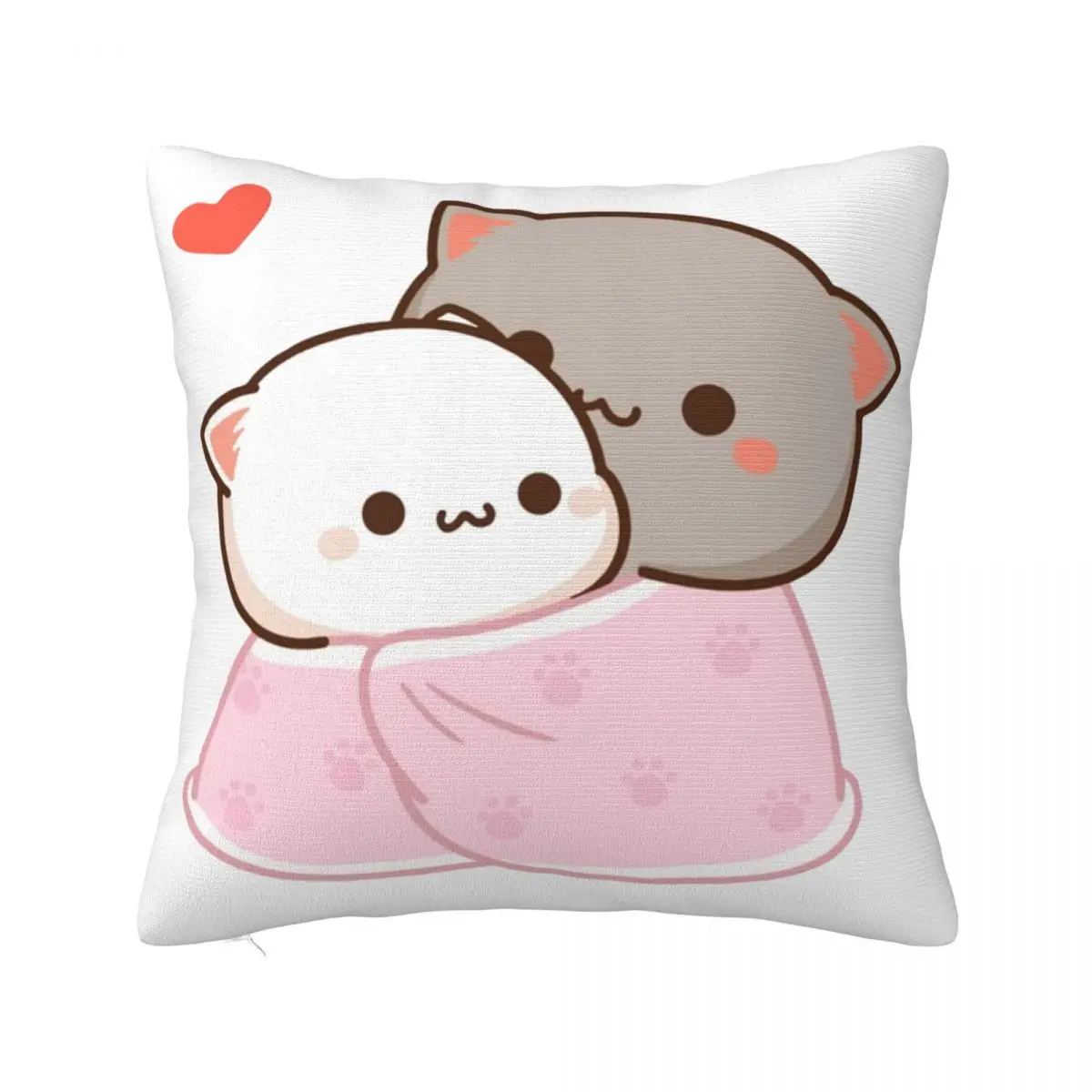 Cute Peach And Goma Cartoon Pillow Case Mocha Mochi Peach Cat Cushion Cover Customized Decorative Pillowcase for Seat 18