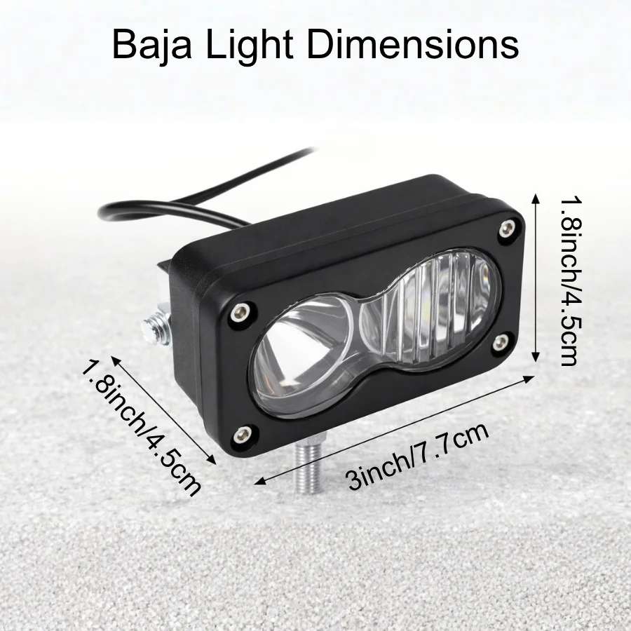 2026 Driving Moto Spotlight Aluminum 2 Lens 8-80V White Yellow Flash Dual Color Fog Light Headlight for Motorcycle Bike