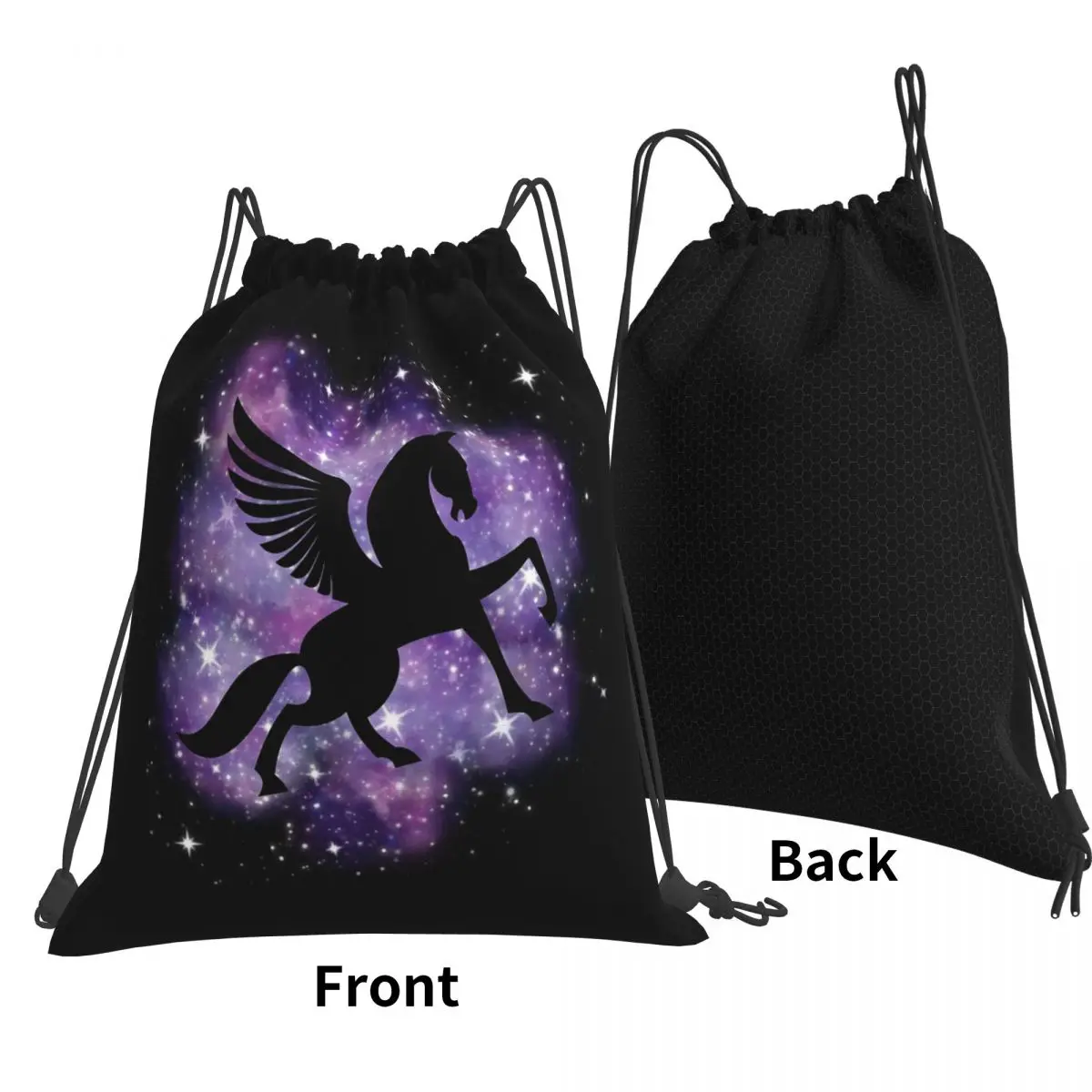 Galaxy Sparkling Unicorn Backpacks Fashion Drawstring Bags Shoes Bag Book Bags for Man Woman Students