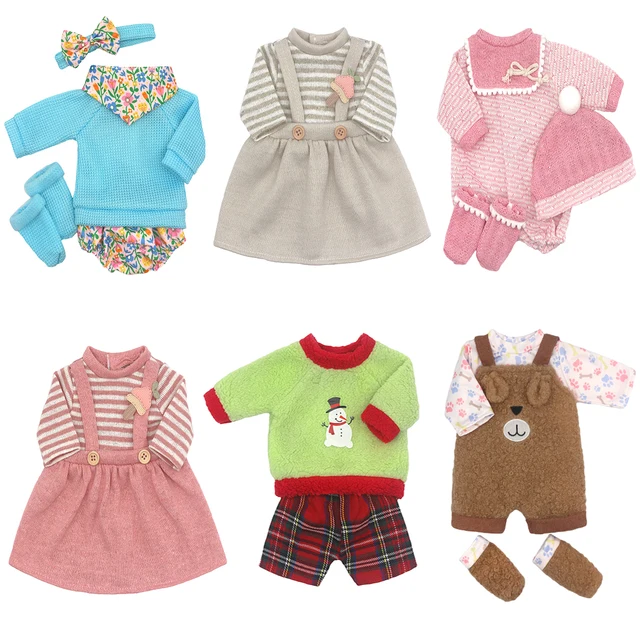 Bebê nascido boneca roupas para 13-18 Polegada boneca recém-nascido bonito jumpers macacão terno + sapatos boneca acessórios festival presente de aniversário