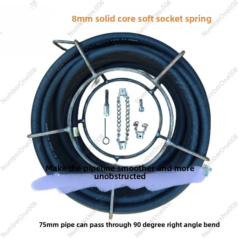 

Upgraded Powerful Impact Drill Drain Cleaner Sewer Pipe Grease Removal Tool Solid Spring Double Rotating Shaft High Pressure