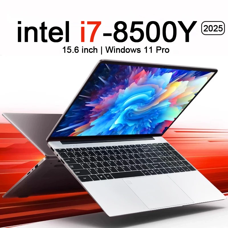 

2025 New 15.6 inch Laptops Intel Core i7- 8500Y Notebook Windows 11 Pro Portable PC 16GB RAM 1TB SSD 1920*1080P Office Computer