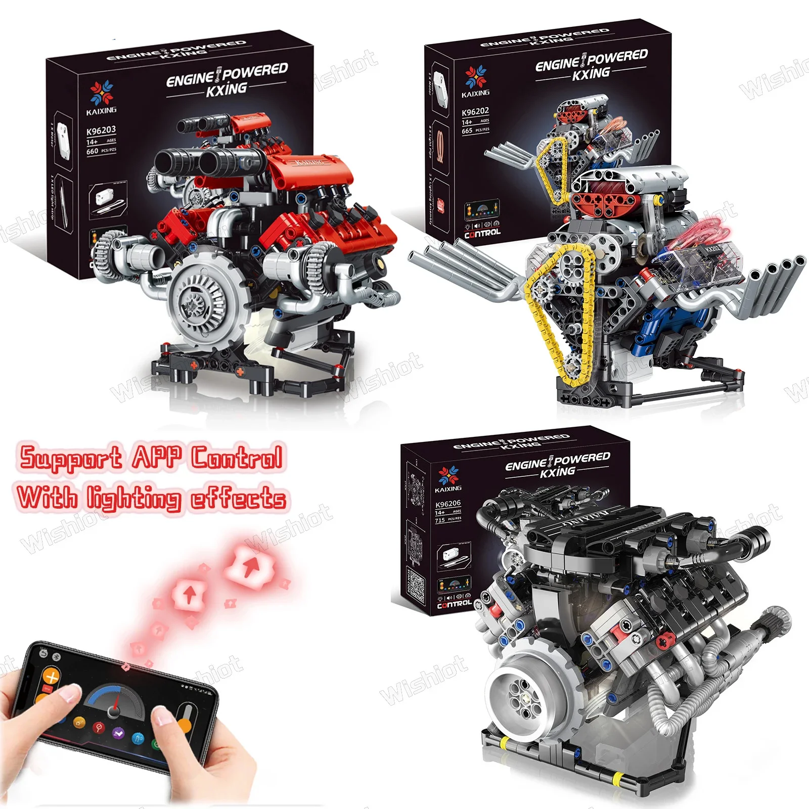 

Строительные блоки V8 Модель двигателя Серия Супер спортивный автомобиль Технические детали Приложение Дистанционное управление Освещение Атмосфера Детская игрушка Креативный подарок