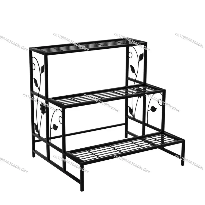 Wrought Iron Flower Rack Balcony Storage Stepped Dill Flower Pot Living Room Multi-layer Plant Storage Flower Rack