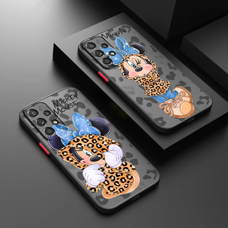 

Fashion Minnie Mouse For Samsung Galaxy A15 A05 A54 A34 A24 A73 A53 A23 A52 A71 A51 Frosted Translucent Hard Phone Case Cover