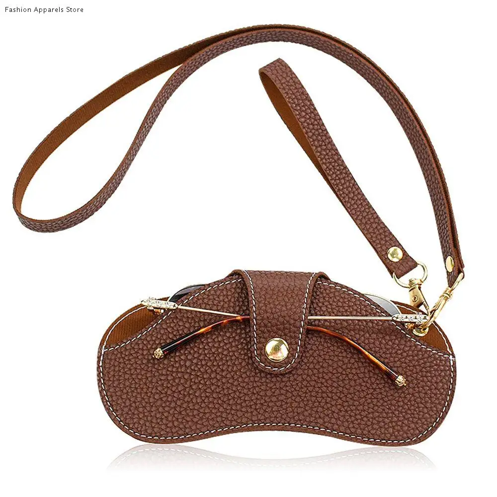 

Glasses Hanging Neck Wrist Female Sunglasses Case Male Sunglasses Pouch PU Leather Glasses Case Eyewear Pouch Eyewear Protector