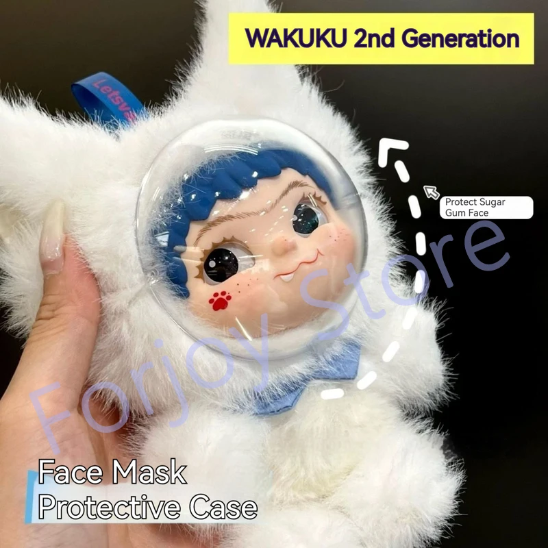 Máscara facial transparente para labubu v1v2v3, capa protetora de borracha, à prova de poeira, resistente a arranhões, acessório de boneca, concha de proteção de brinquedo