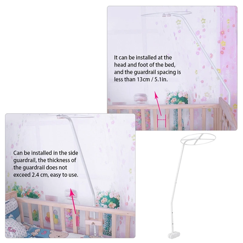 Adjustable Mosquito Net Stand Holder for Baby Crib Cot for Crib Canopy Baby Infant Toddler Bed Dome Cots Accessories H055