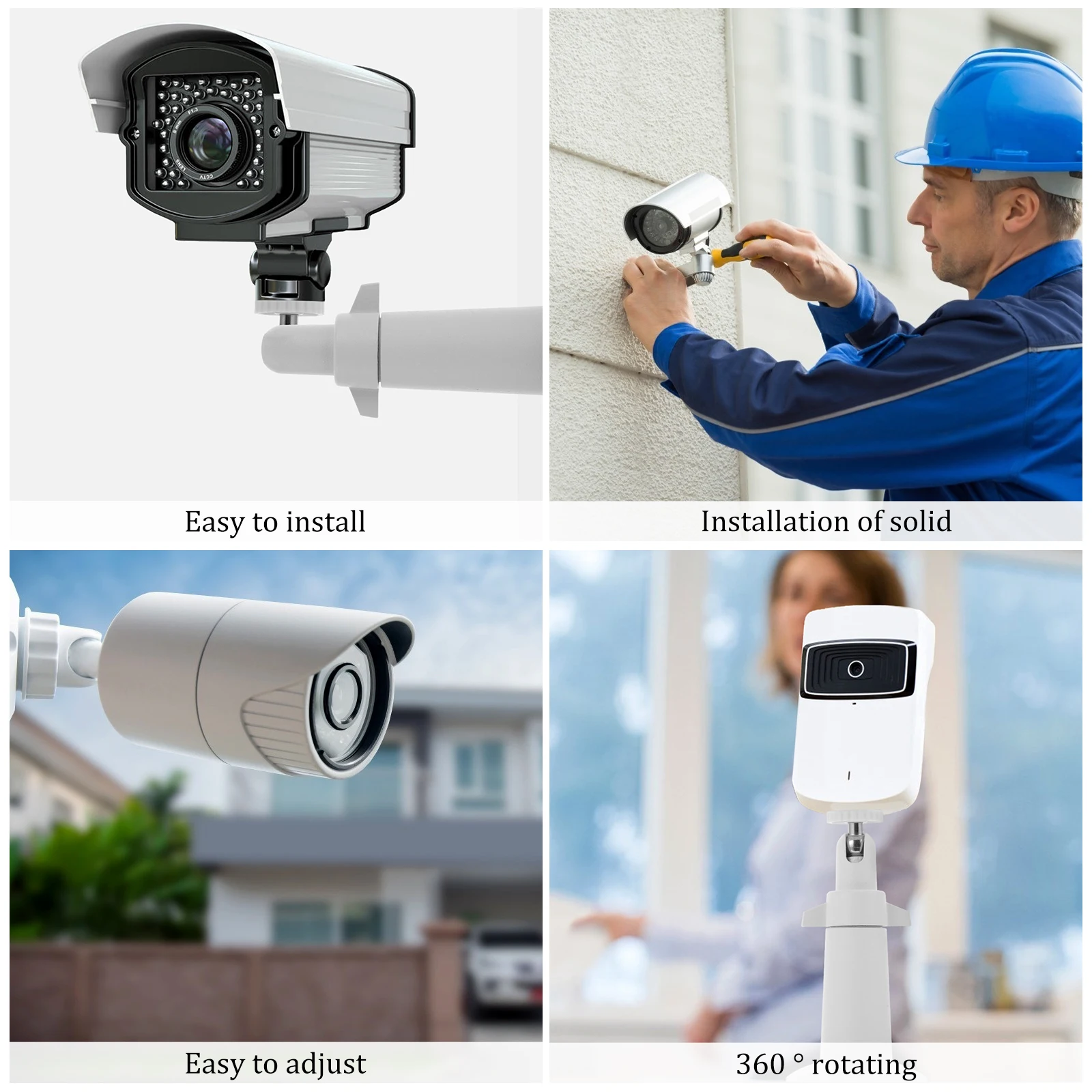 

Aluminum Security Bracket 360 Degree Swivel 90 Degree Tilt Wall Mount Holder CCTV Monitor Bracket Indoor