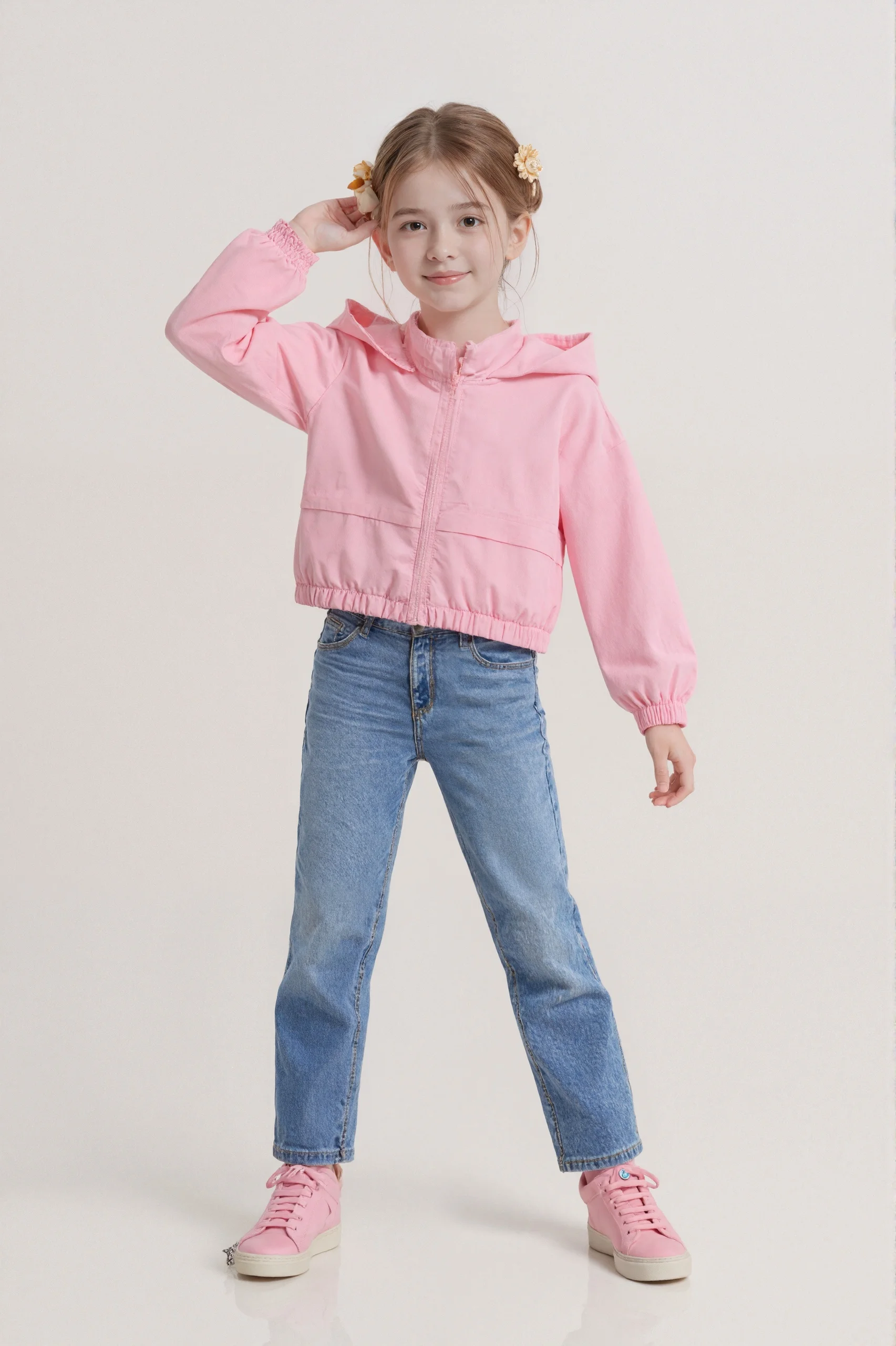 Spring and Autumn New Style Girls Aged 3-20, Thin with Hat, Light and Stylish Casual Korean Windbreaker Children's Clothing