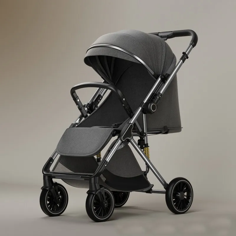 

New Baby Stroller Can Be Seated Reclined Lightweight Foldable High Landscape Two-way Promotion Newborn Walking Tool Safe