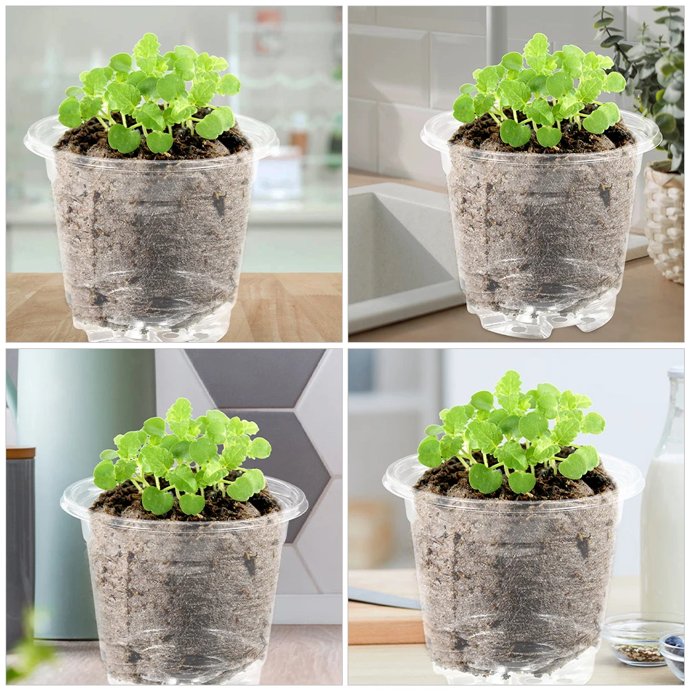 

10 set Humidity Control Transparent Seedling Pots With Drainage Holes Pet Nursery For Indoor Outdoor Garden Succulents