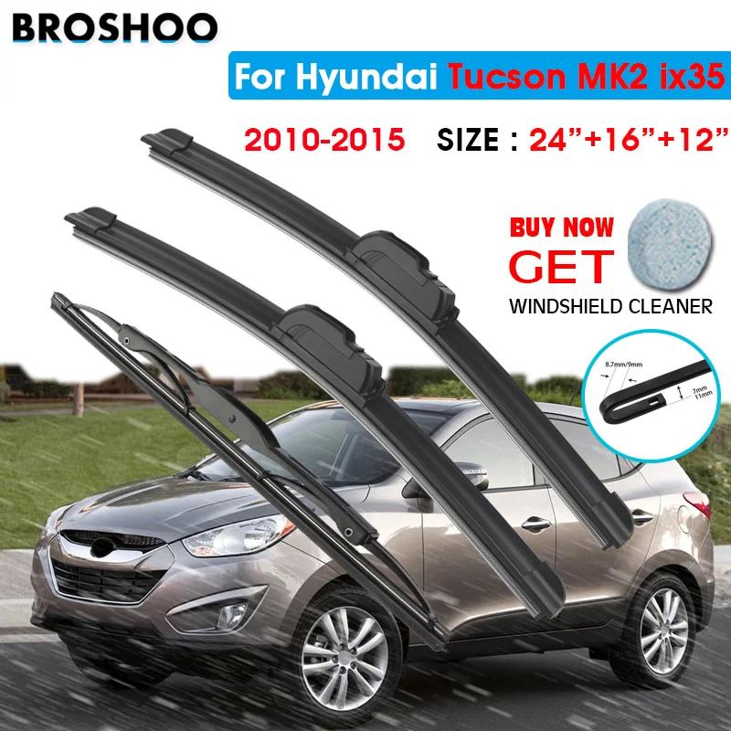 Car Wiper Front Rear Blades Set For Hyundai Tucson MK2 ix35 2010 2011 2012 2013 2014 2015 Front Rear Window 24\