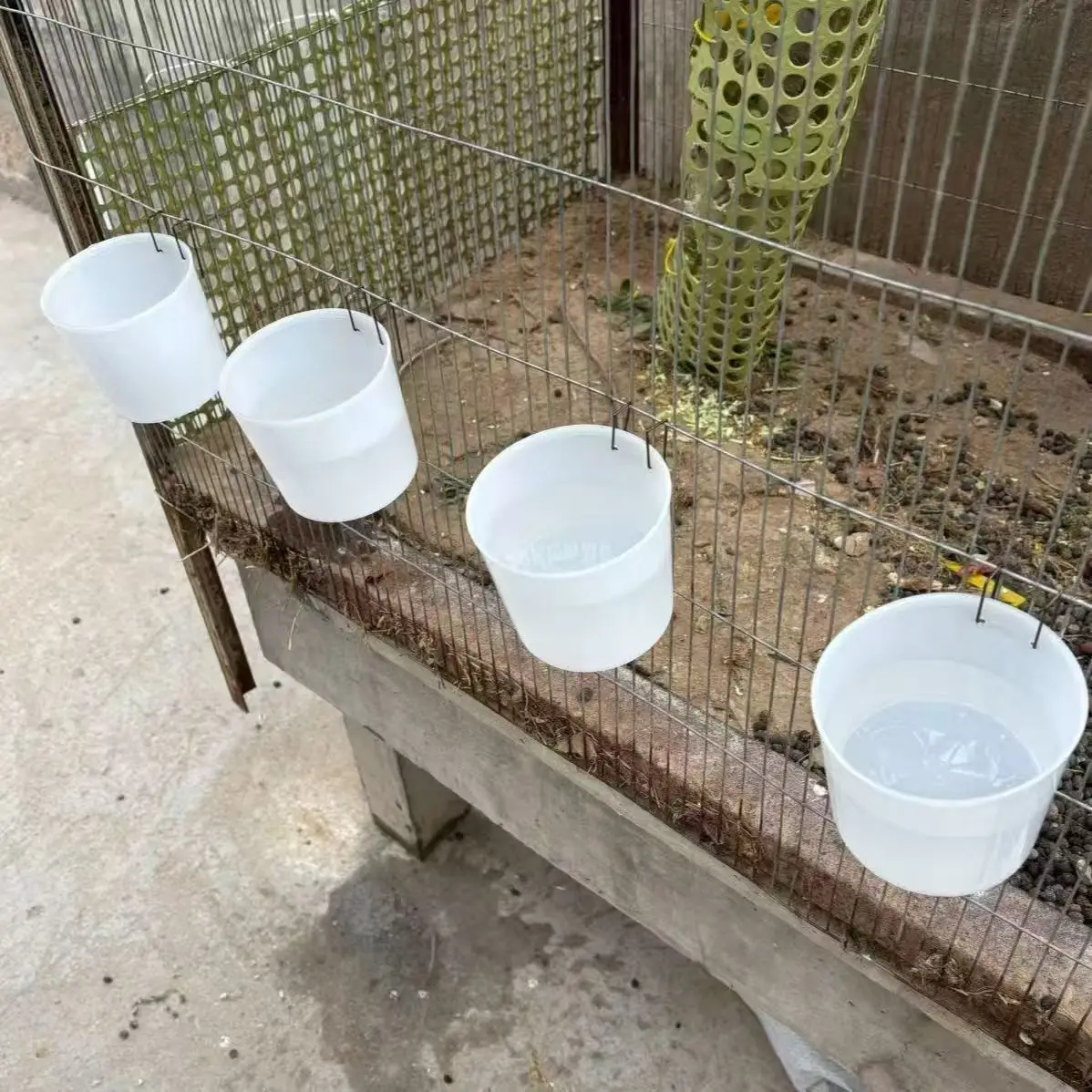 

10Pcs Chickens Rabbit Feeders for Cage,Hanging Chicken Water Feeder Cup, Plastic Birds Feeders Seed Bowl,