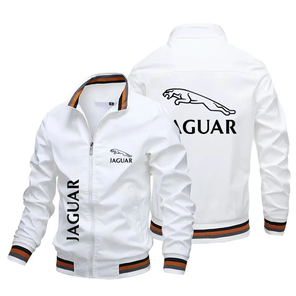 2024 fall and winter new brand car logo jaguar men\'s jacket casual outdoor windproof motorcycle bomber lightweight jacket