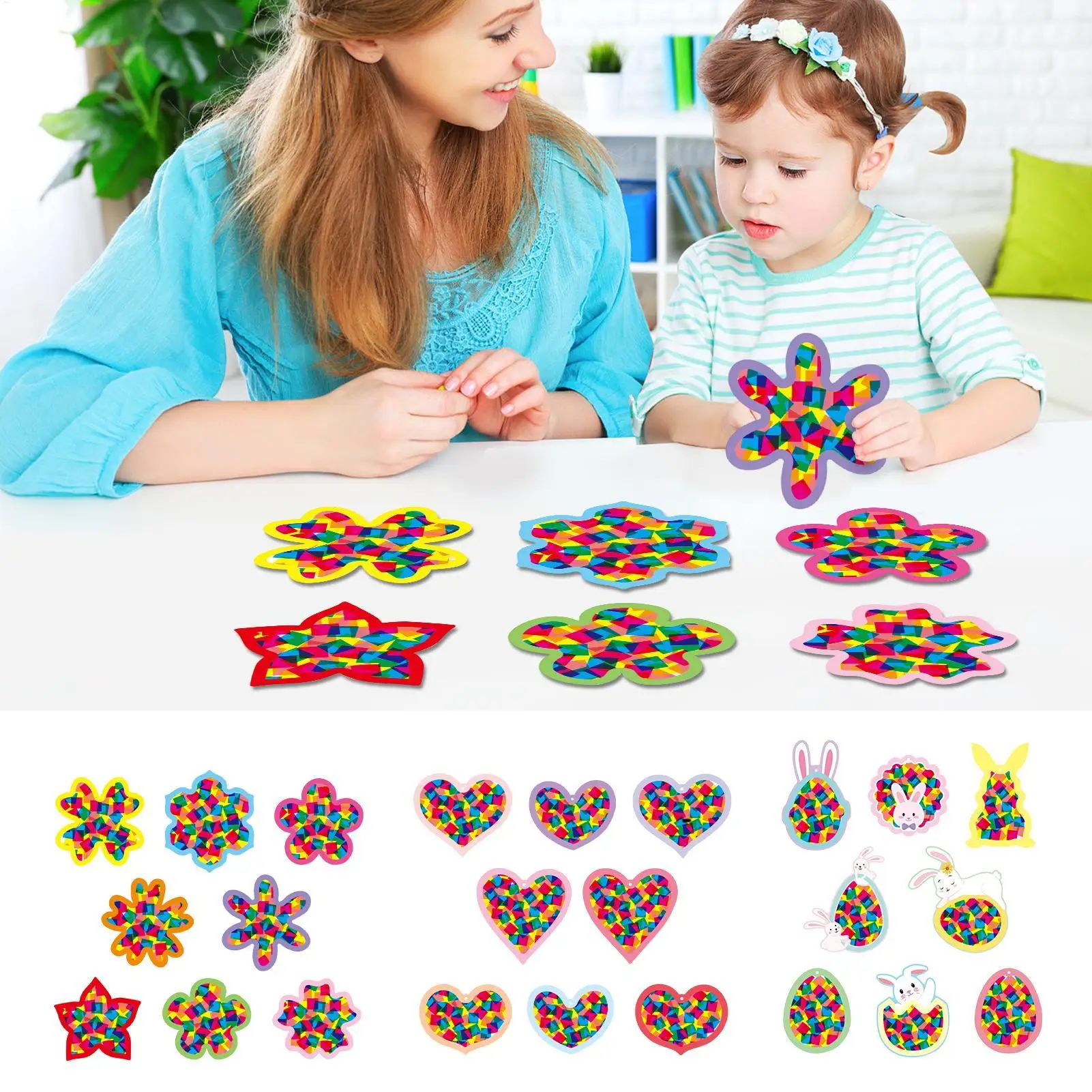 紙切りセット 安全なポータブルアクティビティ クラフト紙飾りアート 男の子 女の子 ホームガラス窓 誕生日パーティー 屋外学校用