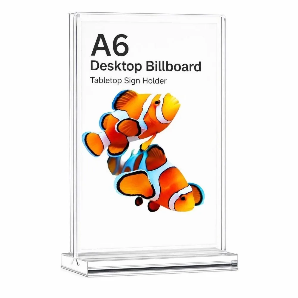 Multifunctional A4/A5/A6 Desk Display Stand Double Side Clear Acrylic Price Label Display Rack Transparent Photo Holder Hotel