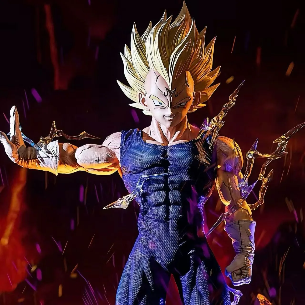 Figura de acción de PVC de 18 cm/7 pulgadas de Vegeta Majin de Dragon Ball Z con cabeza reemplazable, estatua GK, modelo de colección de juguetes.