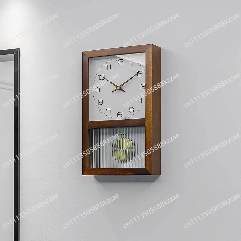 Oak Solid Wood Wall Clock Minimalist Living Room Hanging Watch Japanese Natural Wooden Silent Pendulum Clock for Home Decor
