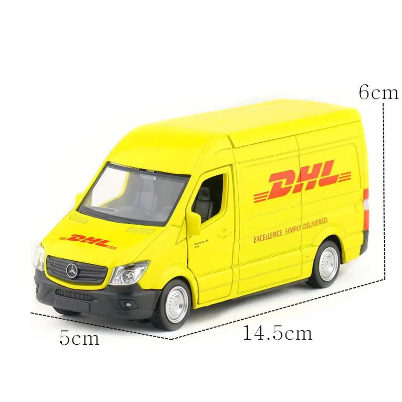 1:36 DHL Benz-Sprinter VAN ginie Model kolekcjonerski samochody ze stopu statycznego samochodu samochód prezent urodzinowy Trasport zabawki dla dzieci