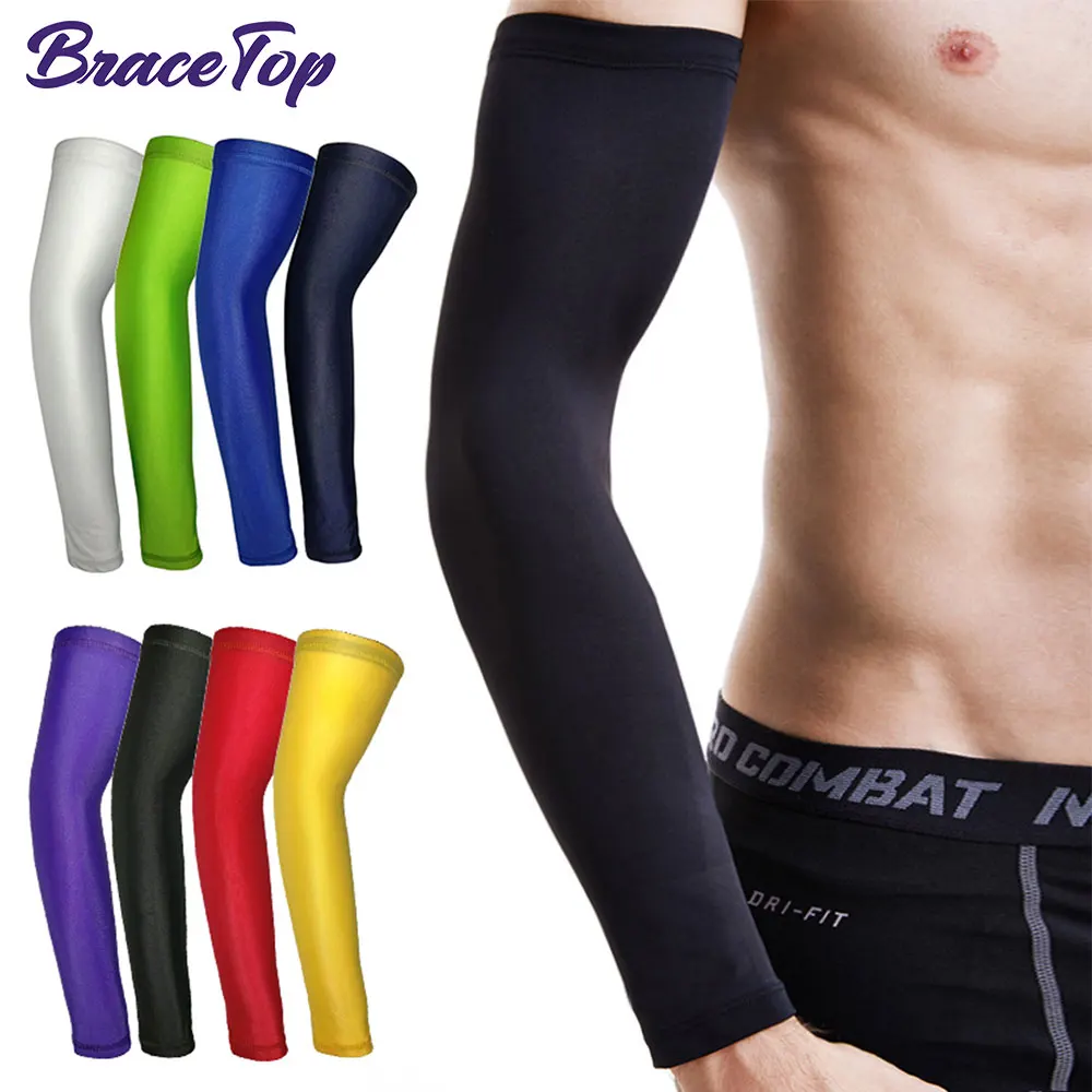 1 PCS Breathable Quick Dry UV Protection Running Arm Sleeves Basketball Elbow Pad Fitness Armguards Sports Cycling Arm Warmers