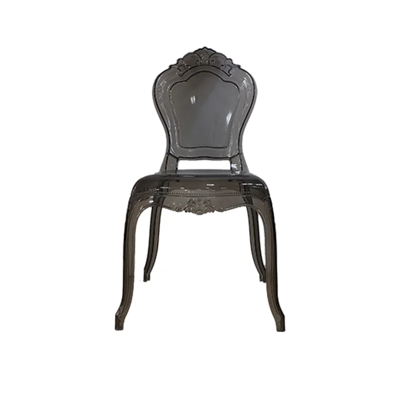 

European retro court queen chair, Alec black transparent backrest banquet chair