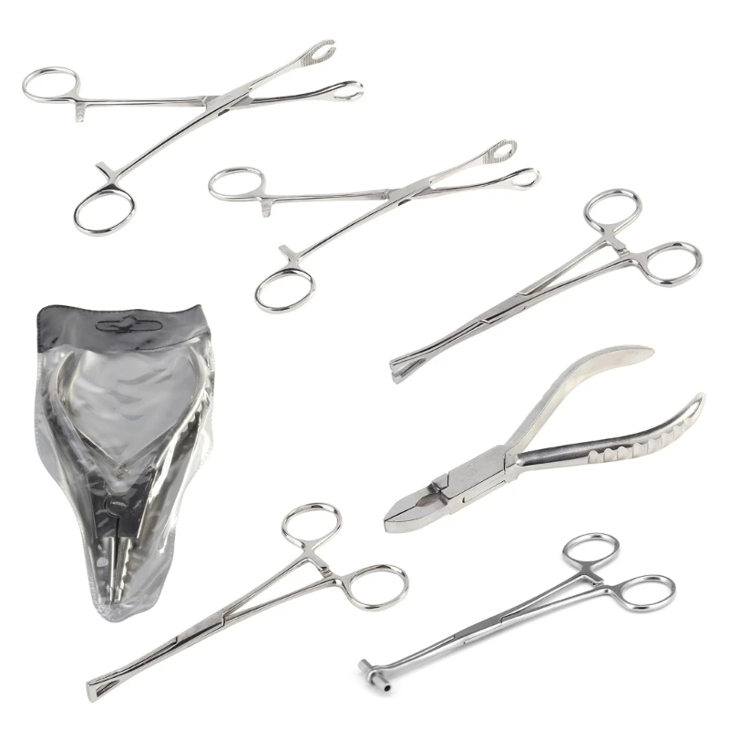 

Stainless Steel Professional Belly Ear Tongue Septum Lip Piercing Forcep Tweezer