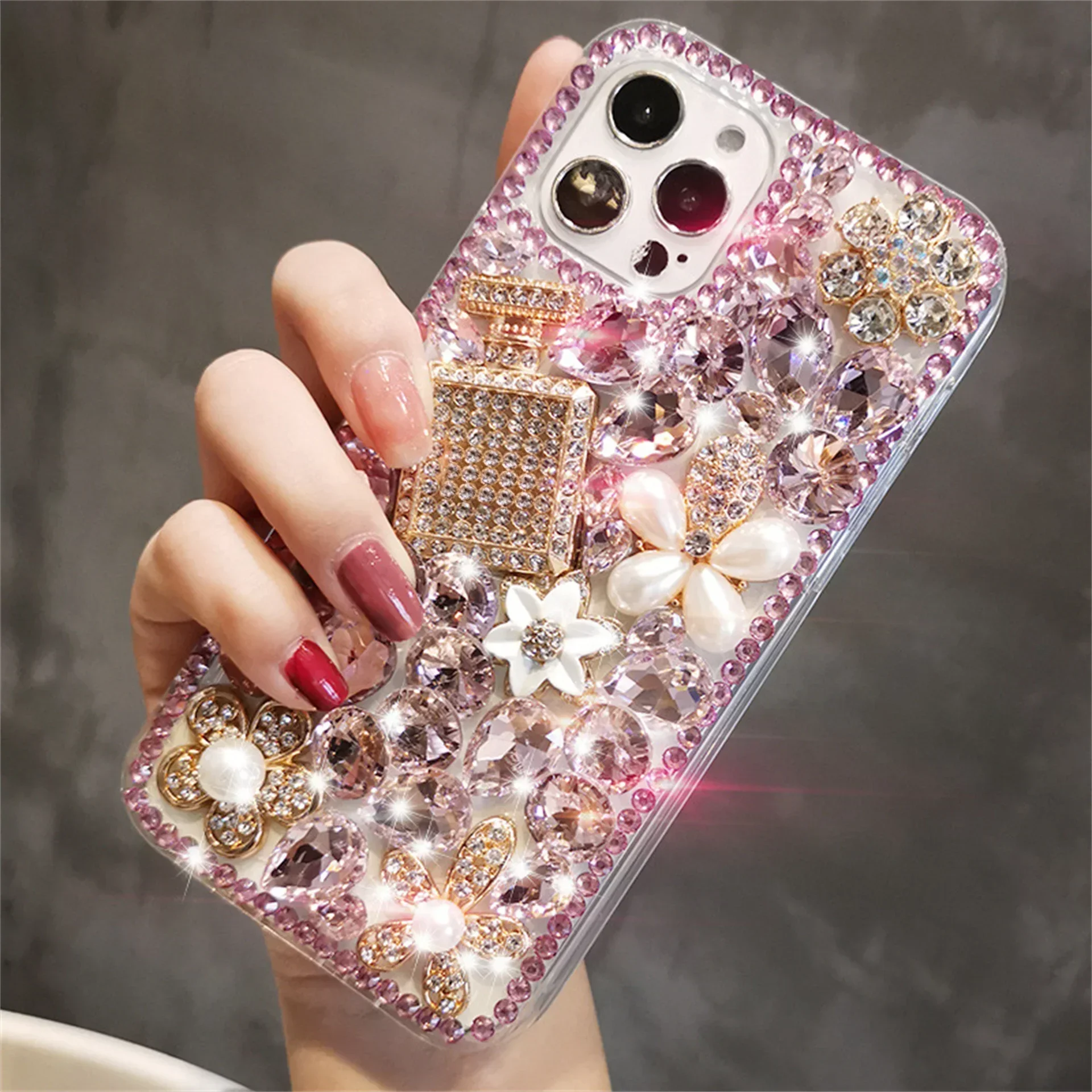 Luxury Bling Diamond Rhinestone Fox Phone Case, Cover for Xiaomi Redmi 13C 12C 13R Note 11 13 12 Pro Plus