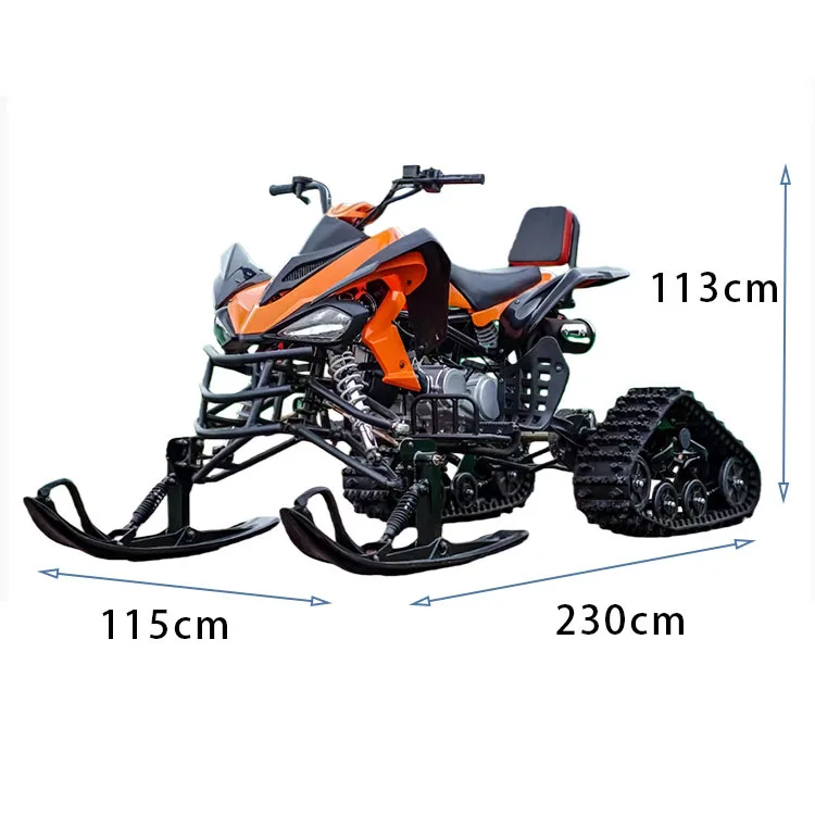 200cc 4-Stroke Single-Cylinder Crawler-Type Snow Traction System Off-Road Snowmobile for Sandy Terrain Frost Resistant
