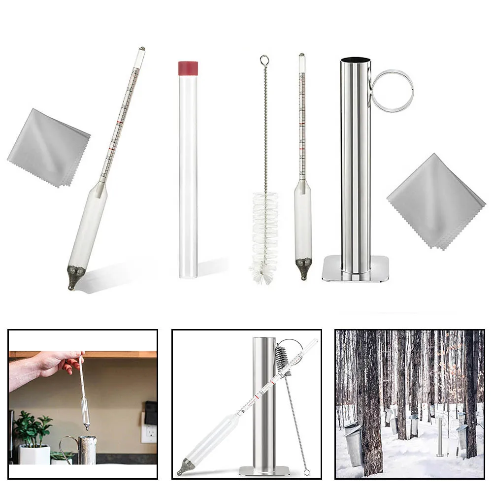 Kit de prueba de densidad para elaboración casera, uso en cocina, prueba de jarabe, medición precisa del azúcar, sostenibilidad del medio ambiente