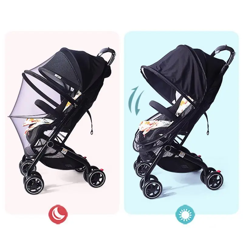 Kinderwagen Vliegennet Hoes Kids Fly Net Mesh Luifel Zonnescherm Beschermende Uv Bescherming Cover Verstelbare Kids Mesh Extender Voor