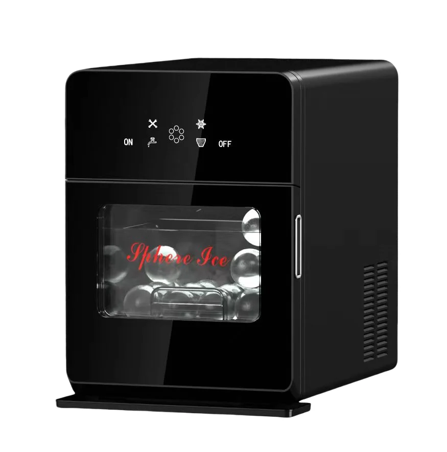 

Clear Ice Ball Maker 4 Pcs In 40 Mins, 144 Pcs/Day Sphere Ice Maker Automatic Water Supply Self-Cleaning For Whiskey Bourbon