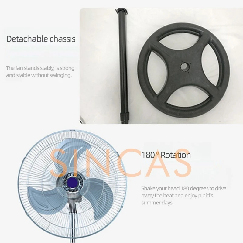 가정용 18 인치 바닥 팬 수직 진동 무음 팬 고전력 산업용 전기 팬 결합 된 세 가지 기능 팬