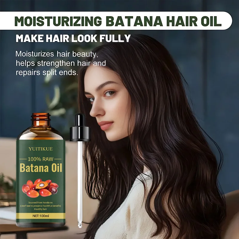 YUITIKUE 100ml Batana Hair Oil is suitable for moisturizing hair, smoothing dry and coarse hair, adding shine and smoothing hair