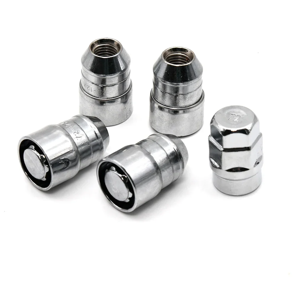 4pcs Nuts +1 Key Chrome Locking  Anti theft Security Car Wheel Locking  M12x1.5 Wheel Locks Lug  for Honda for Acura