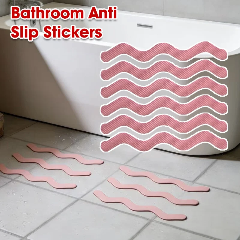 

6/18 Package Transparent Anti-Slip Stickers For Bathroom Floor And Shower - Bathtub Floor Safety Anti-Slip Strips