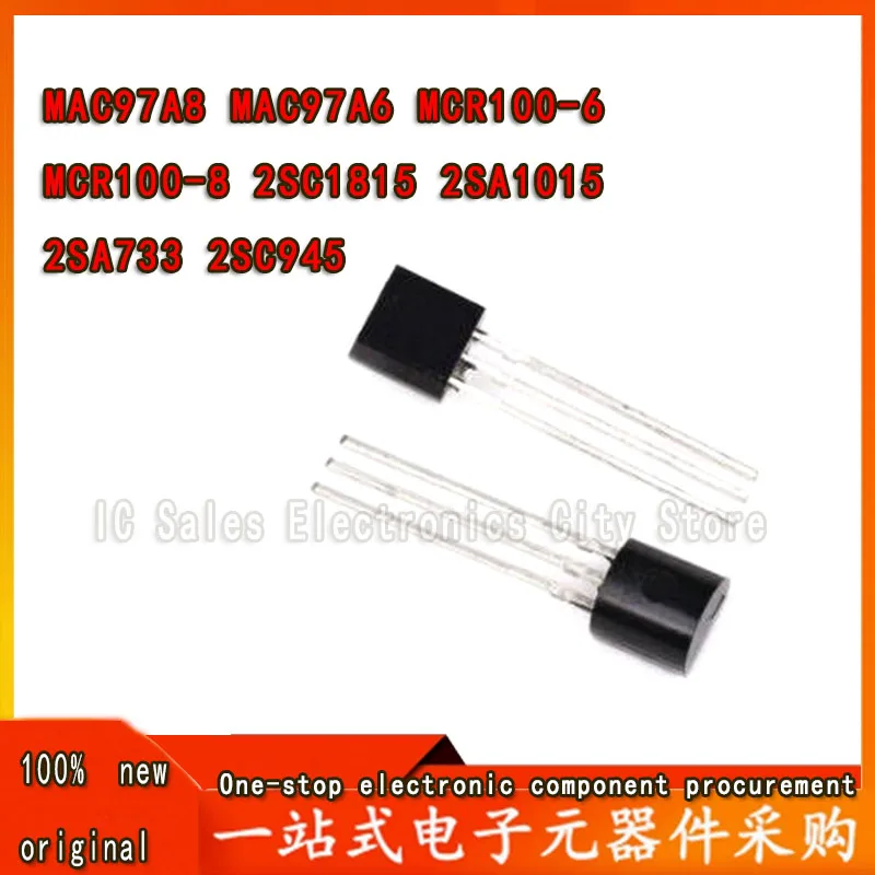 50pcs MAC97A8 MAC97A6 MCR100-6 MCR100-8 2SC1815 2SA1015 2SA733 2SC945 MCR100 97A8 97A6 C1815 A1015 A33 C945 Best quality