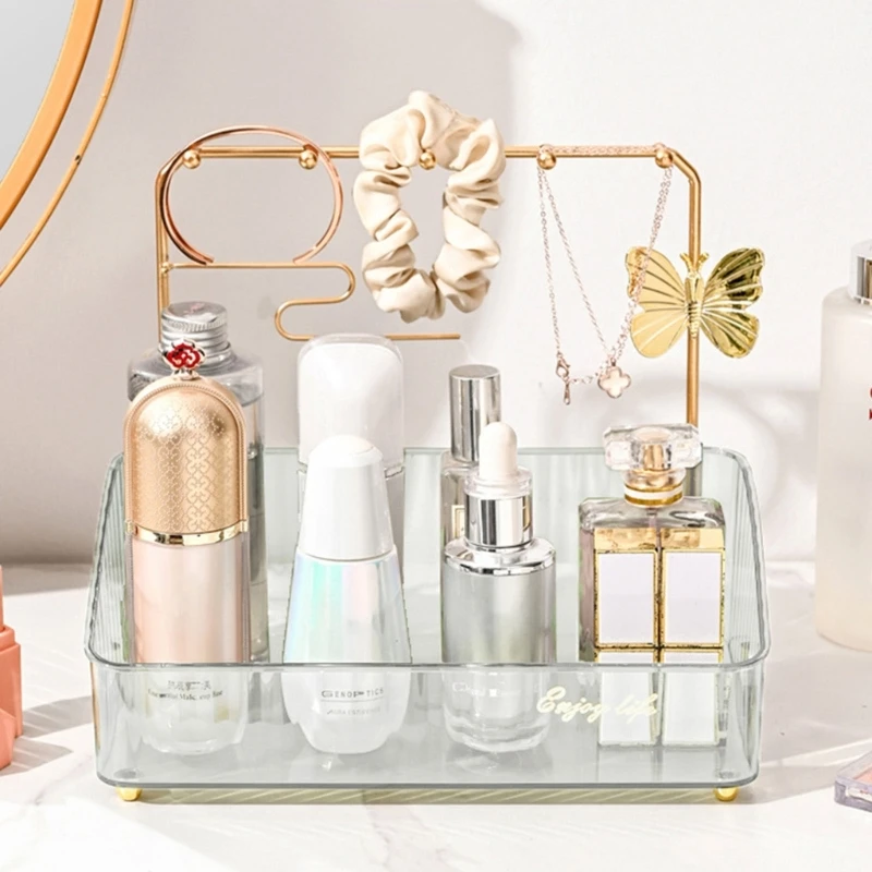 Necklace Holder Rack Dressing Multi-function Hanging Storage Jewelry Earring Stand Display Organizer with Earring Tray Y3NC