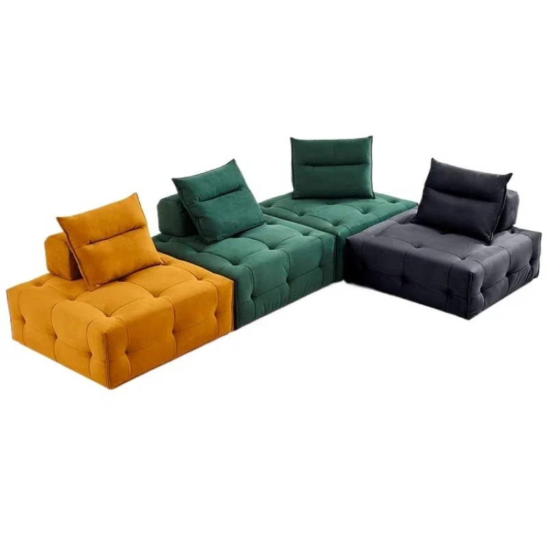 Tofu block sofa single compression technology cloth square module double combination small apartment
