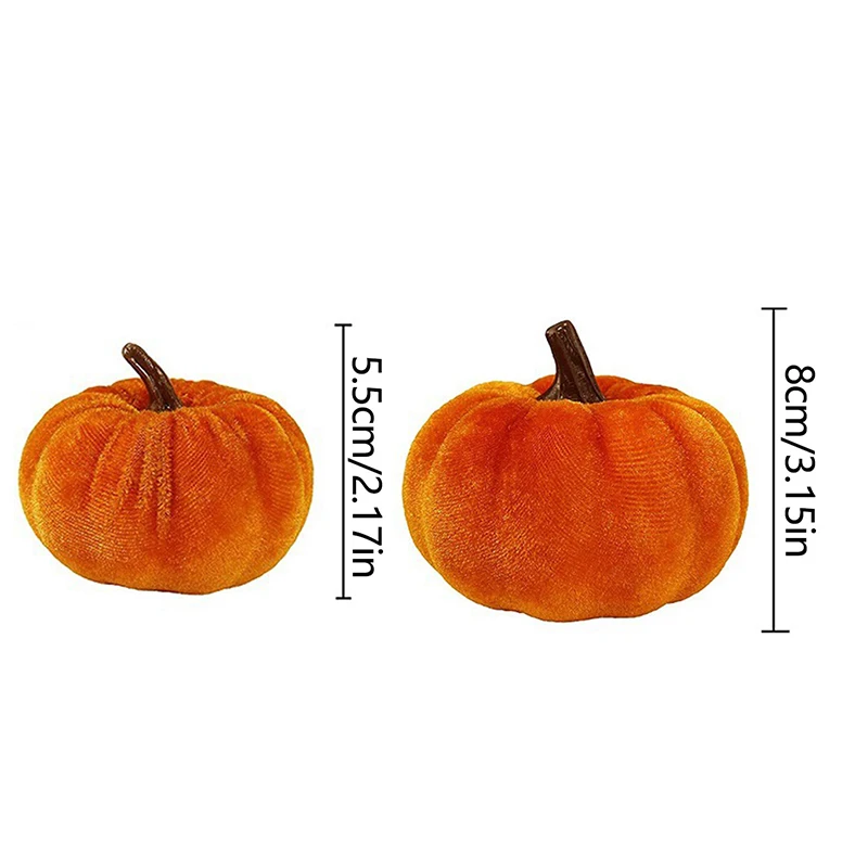 12pcs Artificial Fake Velvet Fabric Pumpkins Simulation Halloween Decoration for Fall Home Farmhouse Harvest Thanksgiving Decor