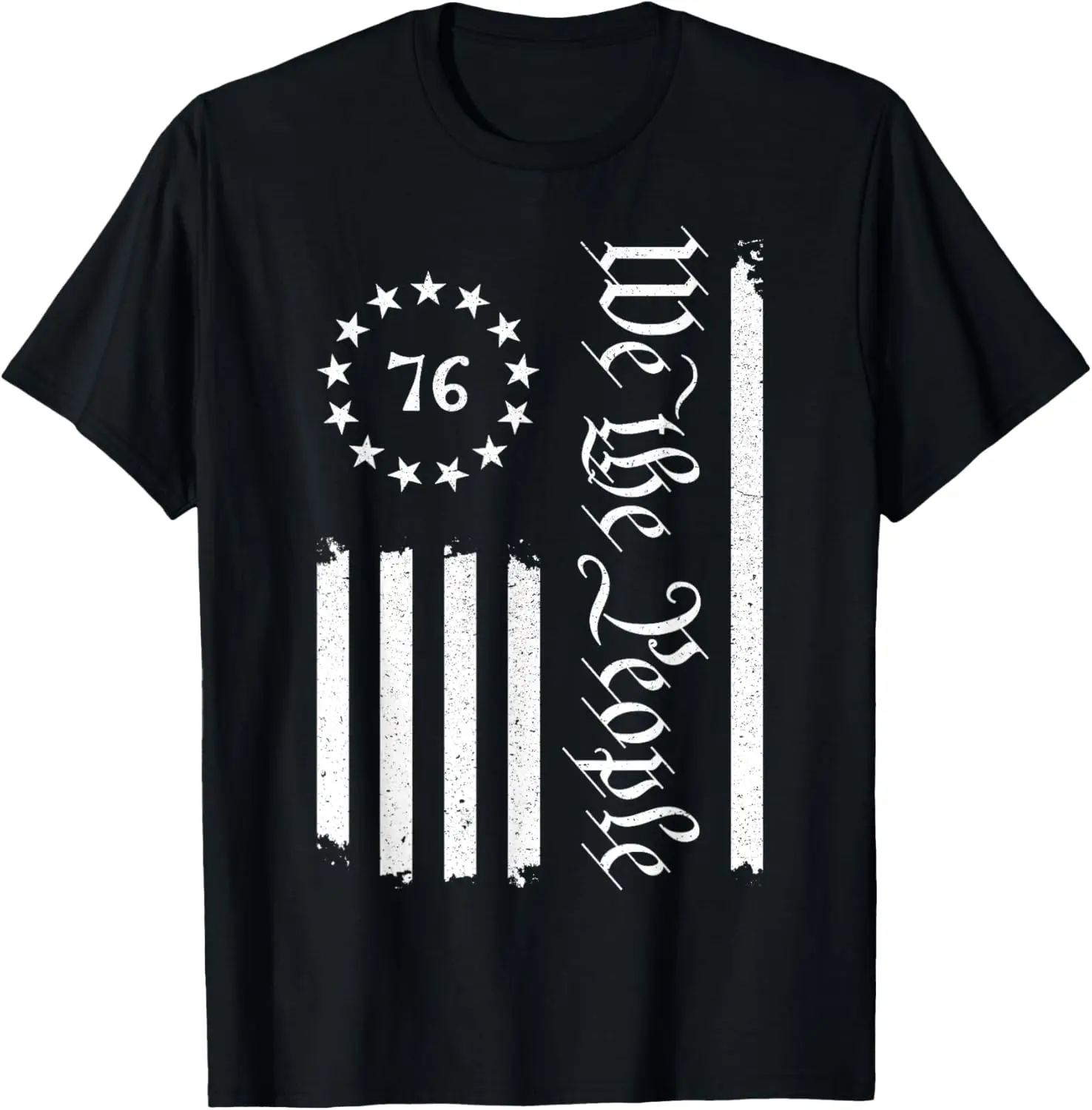 

We the People 76 American Flag Minimal – Vintage Patriotic T-Shirt