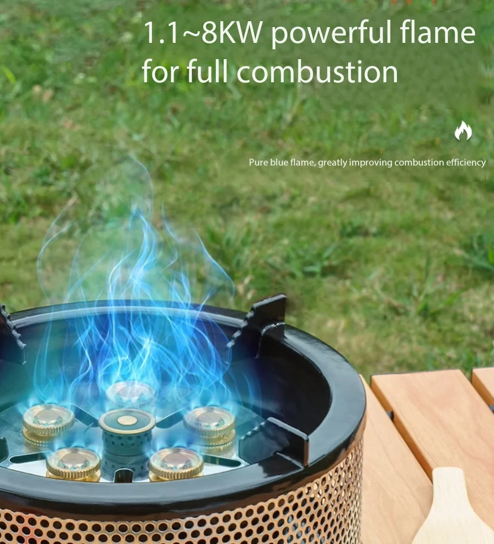 Portable Outdoor Gas Stove Complete Cookware Set with Pot Stand for Camping Travel