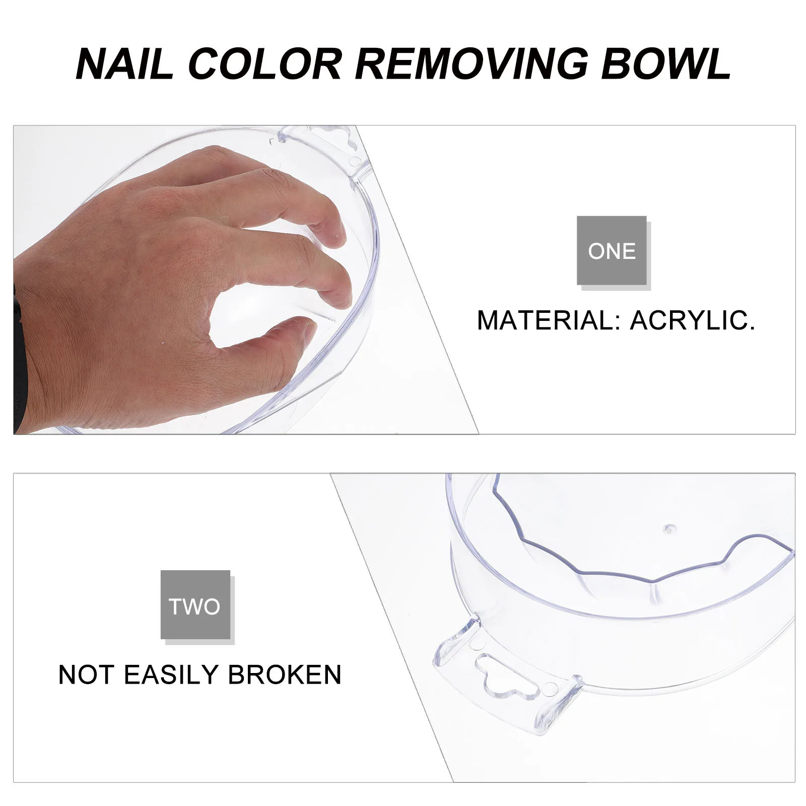 マニキュアボウル高品質アクリル快適な溝デザイン手浸漬マニキュアリムーバーネイルアート用品サロン家庭用