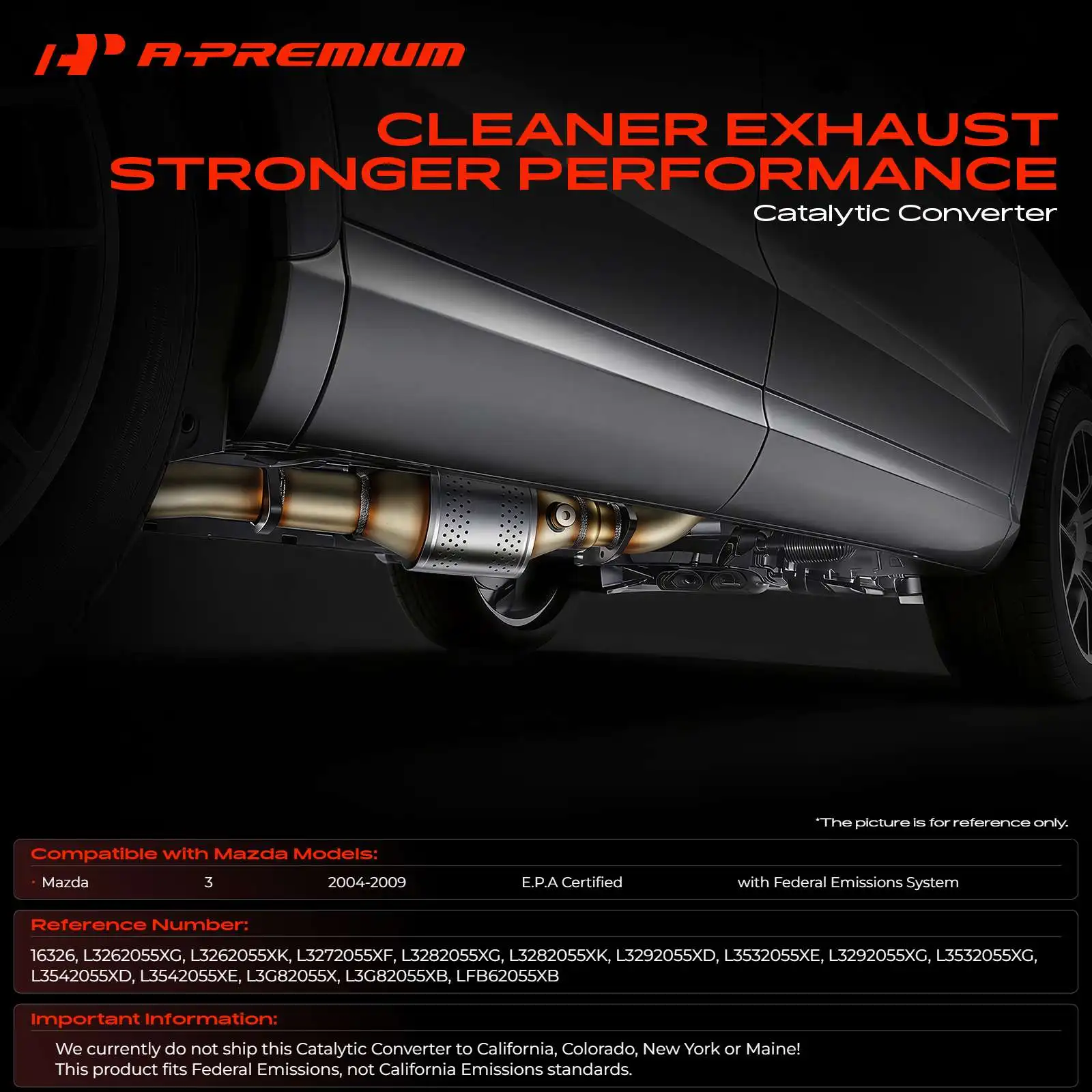 A-Premium Catalytic Converter for Mazda 3 2004 2005 2006 2007 2008 2009